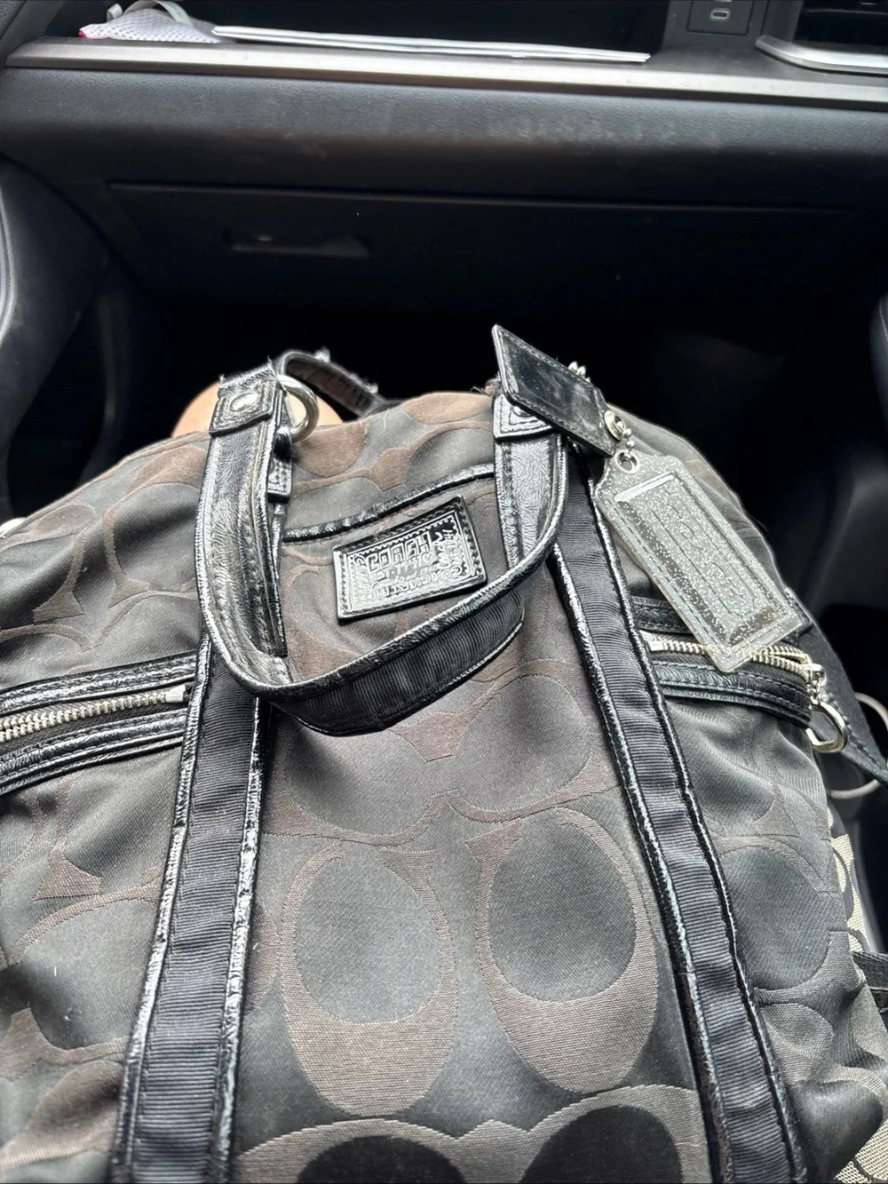 Coach Men's Signature Logo Duffel in Black and Brown